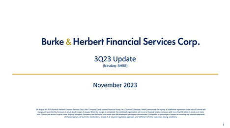 BHRB 3Q23 Investor Presentation